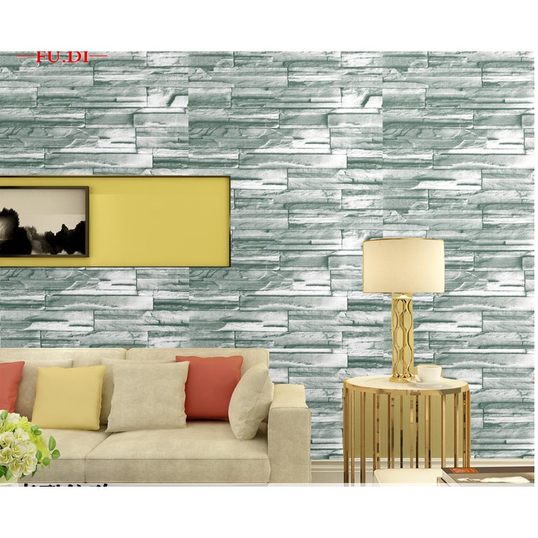 Decal giấy dán tường đá dăm xám