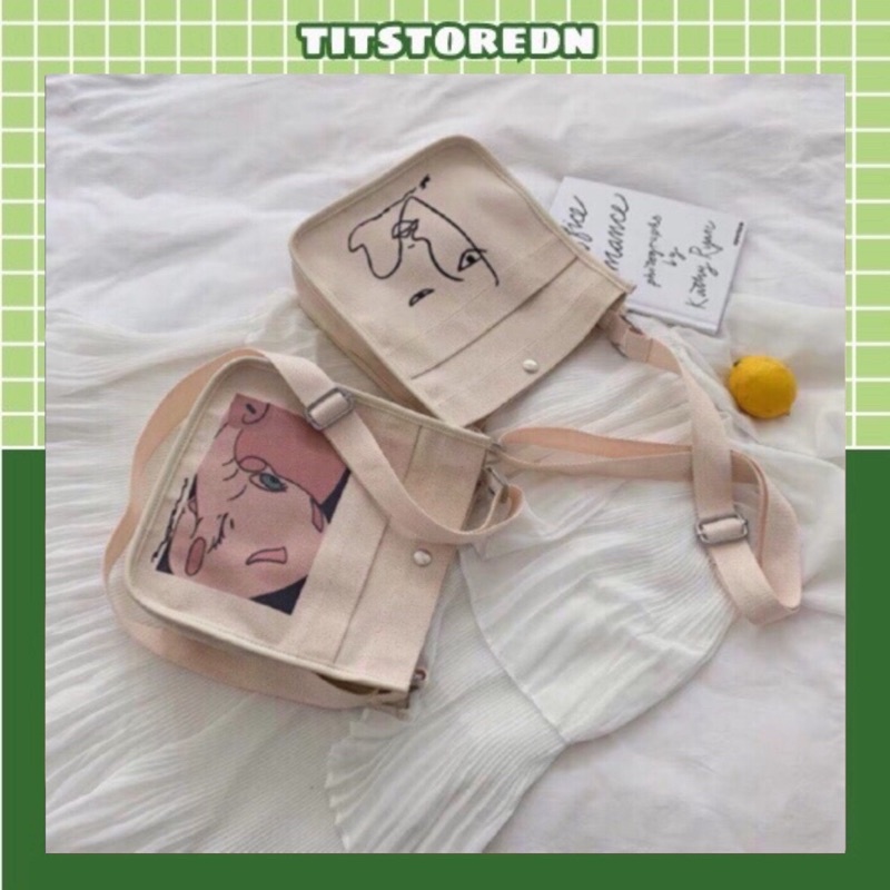 Túi tote đeo chéo size nhỏ ulzzang (có sẵn)