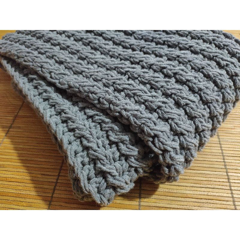 Khăn len đan tay, Khăn len handmade - kiểu đan vặn thừng 2 mặt độc đáo - quà tặng handmade