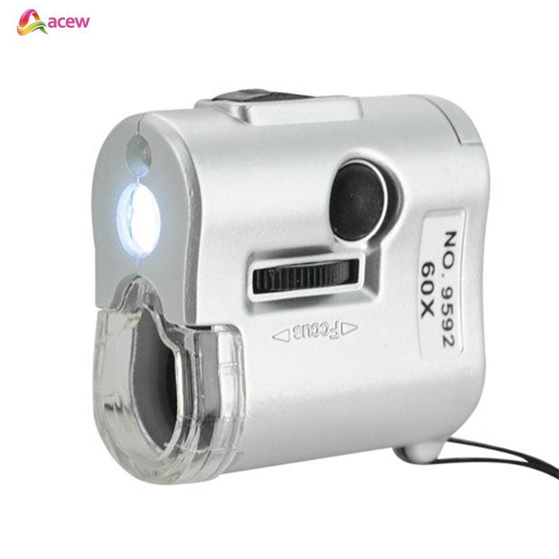 ✪Photography*COD✪ 60x Mini Magnifier Adjustable Focus Microscope for Cell Phone With LED Light