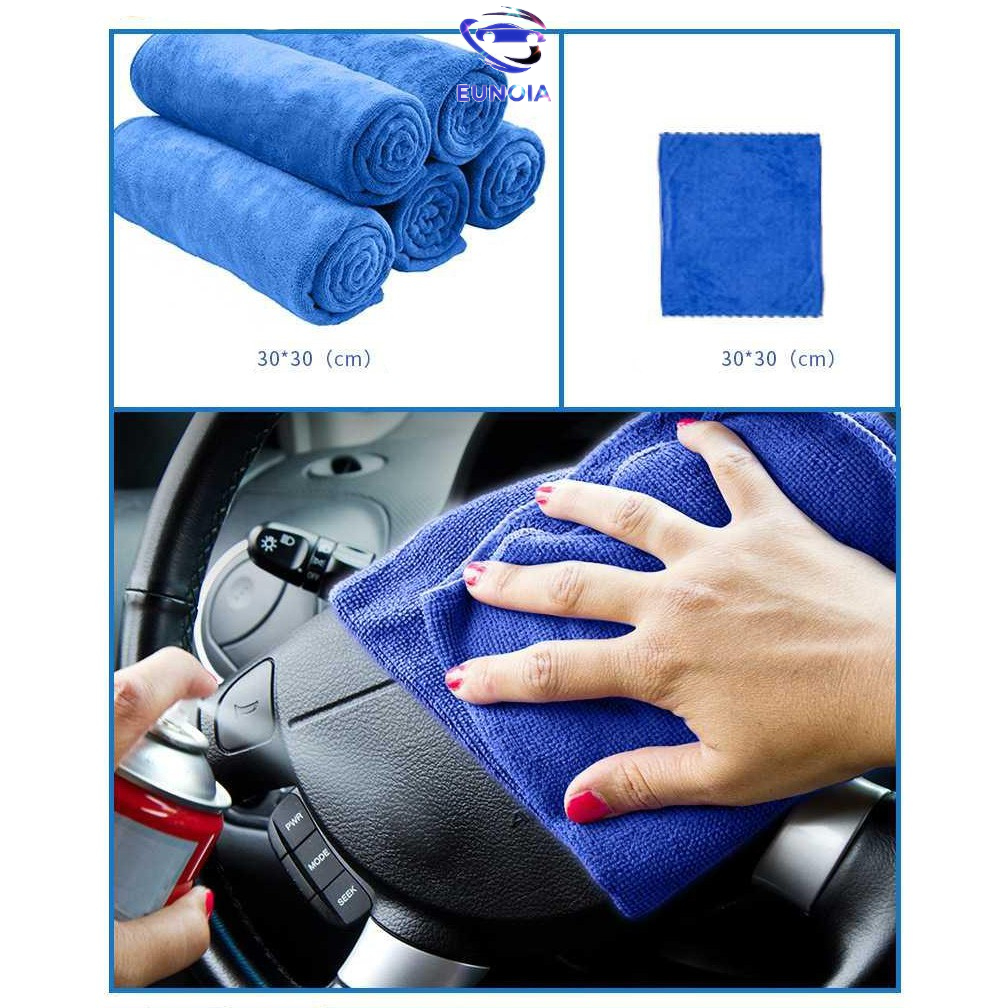 Khăn vuông microfiber lau xe ô tô xe hơi siêu thấm lau nhà bếp, kính 30x30, 30x65