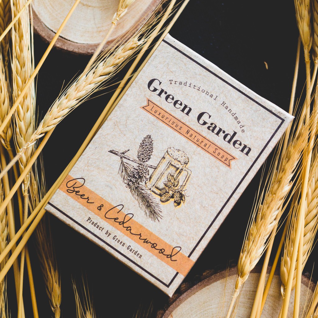 Xà phòng handmade cao cấp Beer  & Gỗ đàn hương từ Green Garden