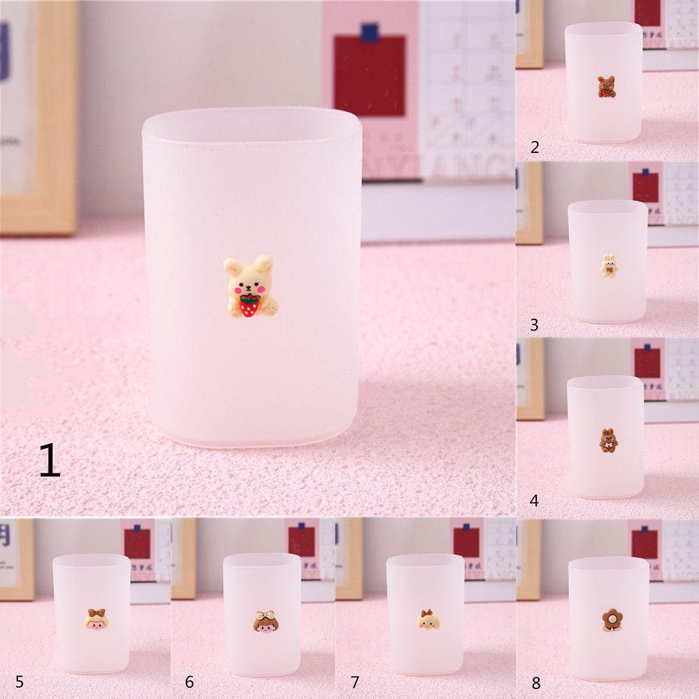 PISTA Ống Đựng Bút / Cọ Trang Điểm Đa Năng Họa Tiết Hoạt Hình Dễ Thương