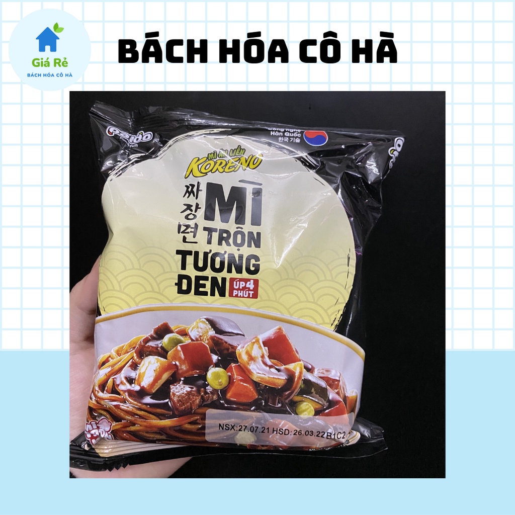 Mì trộn sốt tương đen mì ăn liền KORENO công nghệ Hàn Quốc gói 78gr