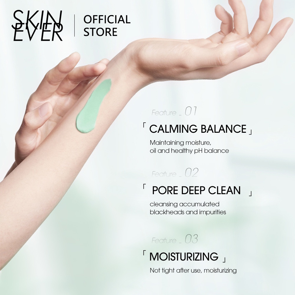  Mặt nạ SKIN EVER đất sét tràm trà dưỡng ẩm kiềm dầu chống mụn chăm sóc da mặt 80g