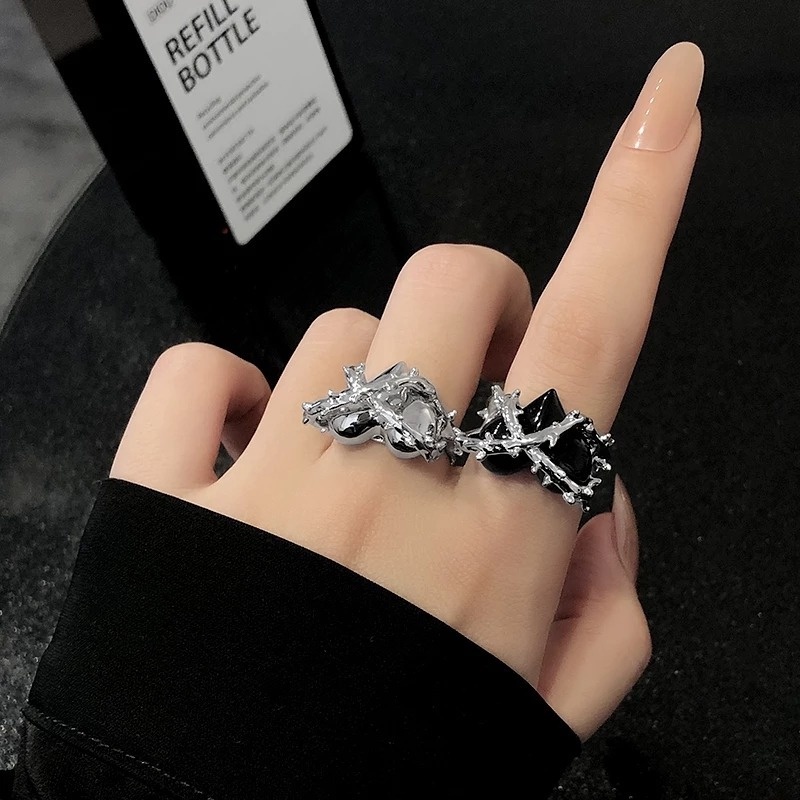 Nhẫn Hở Hình Trái Tim Phong Cách Harajuku Độc Đáo