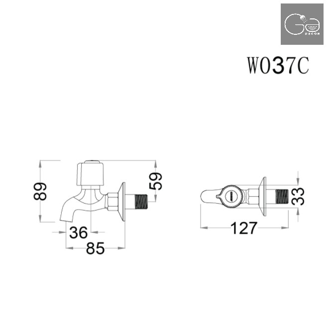 VÒI NƯỚC LẠNH GẮN TƯỜNG CAESAR W037C - VOICSR0053