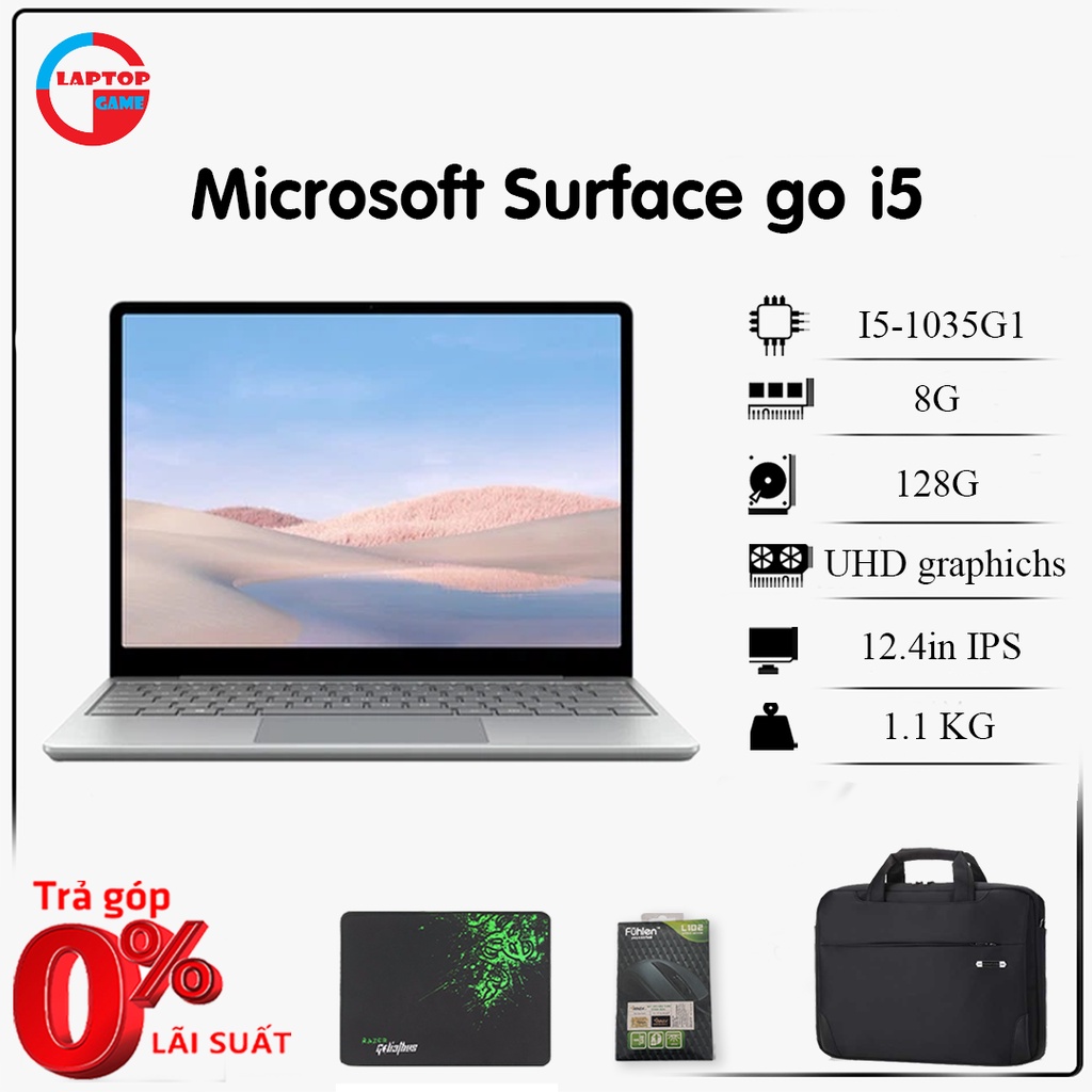 [Mã giảm 8% đơn 3000K] [Mới 100%] Microsoft Surface Laptop Go i5 1035G1/ 8GB/ 128GB/ 12.4" Touch (Refurbised Certified) | BigBuy360 - bigbuy360.vn