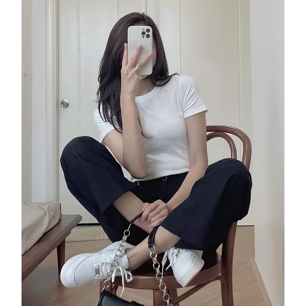 Áo phông ngắn tay / áo thun trơn cổ tròn chất gân đẹp dáng ôm body nhiều màu Shark Brand Sharks Sport | BigBuy360 - bigbuy360.vn