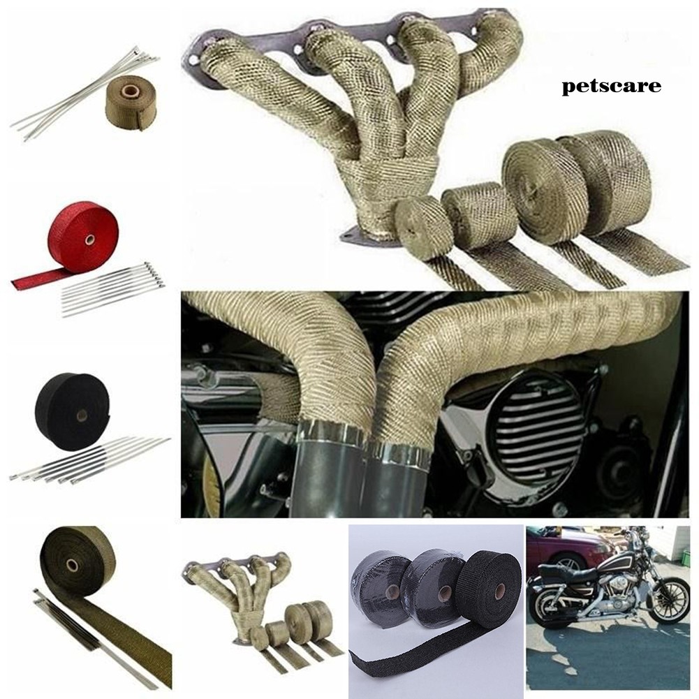 Dải Thép Bọc Ống Pô Xe Máy / Xe Hơi Cách Nhiệt Kèm 4 Dây Buộc