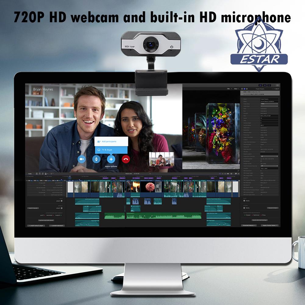 Webcam 720p Hd Có Micro Xoay 360 Độ Cho Laptop Pc