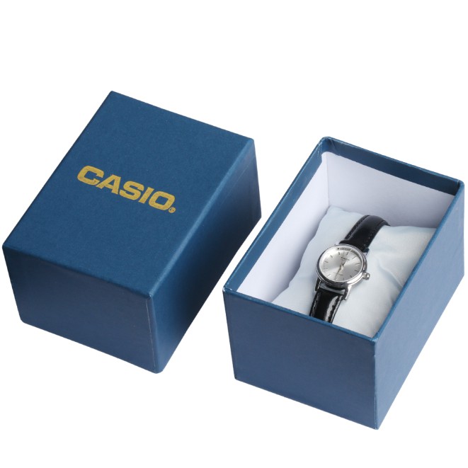 Đồng hồ Nữ Casio LTP-1095E-7ADF Chính Hãng - chống nước 30m - Dây Da Trơn Màu Đen -