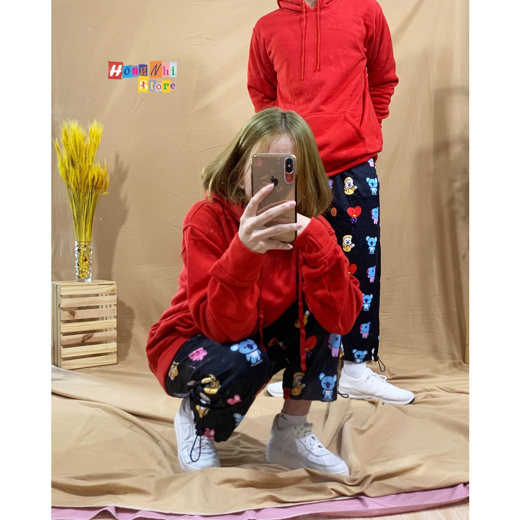 Áo Khoác Hoodie Trơn Ulzzang Unisex Màu Đỏ Tươi Chất Nỉ Bông Cao Cấp Dáng Rộng Nam Nữ - MM