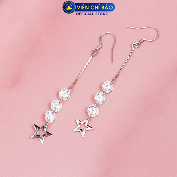 Bông tai bạc nữ ngôi sao chất liệu bạc 925 thời trang phụ kiện trang sức nữ thương hiệu Viễn Chí Bảo B400062