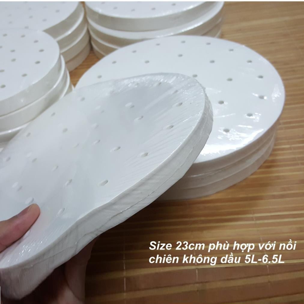 Giấy Lót Nồi Chiên Không Dầu Chống Dính Hình Tròn 23cm