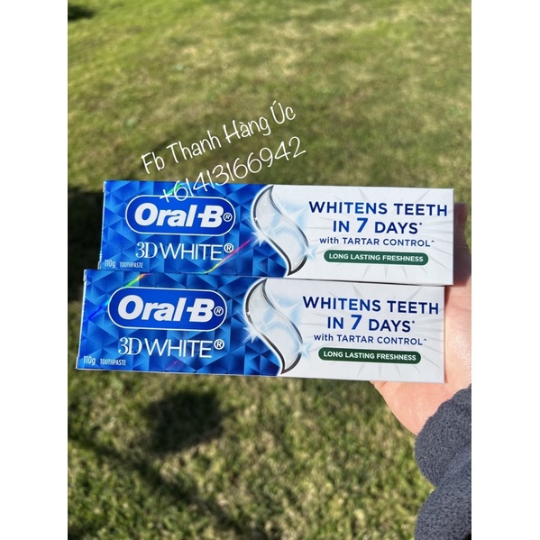 Kem đánh trắng răng Oral B 3D White Whitens Teeth in 7 days 110g