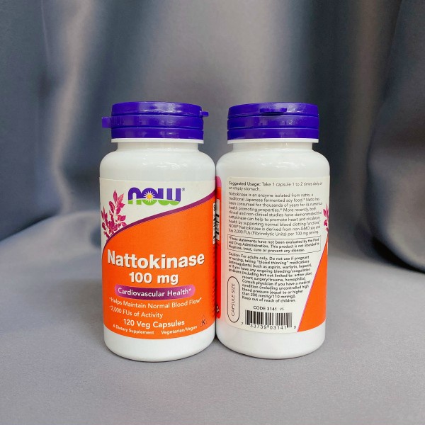 ( Tóp 1 của Mỹ) Viên uống chống đột quỵ, Tai biến Now Nattokinase 100mg 60 viên