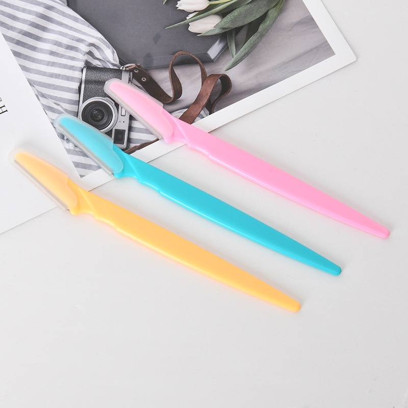 Giá Rẻ Dao Cạo Lông Mày Bằng Thép Không Gỉ Có Nắp 1 Lưỡi Dao Màu Sắc Ngẫu Nhiên Giao Hàng