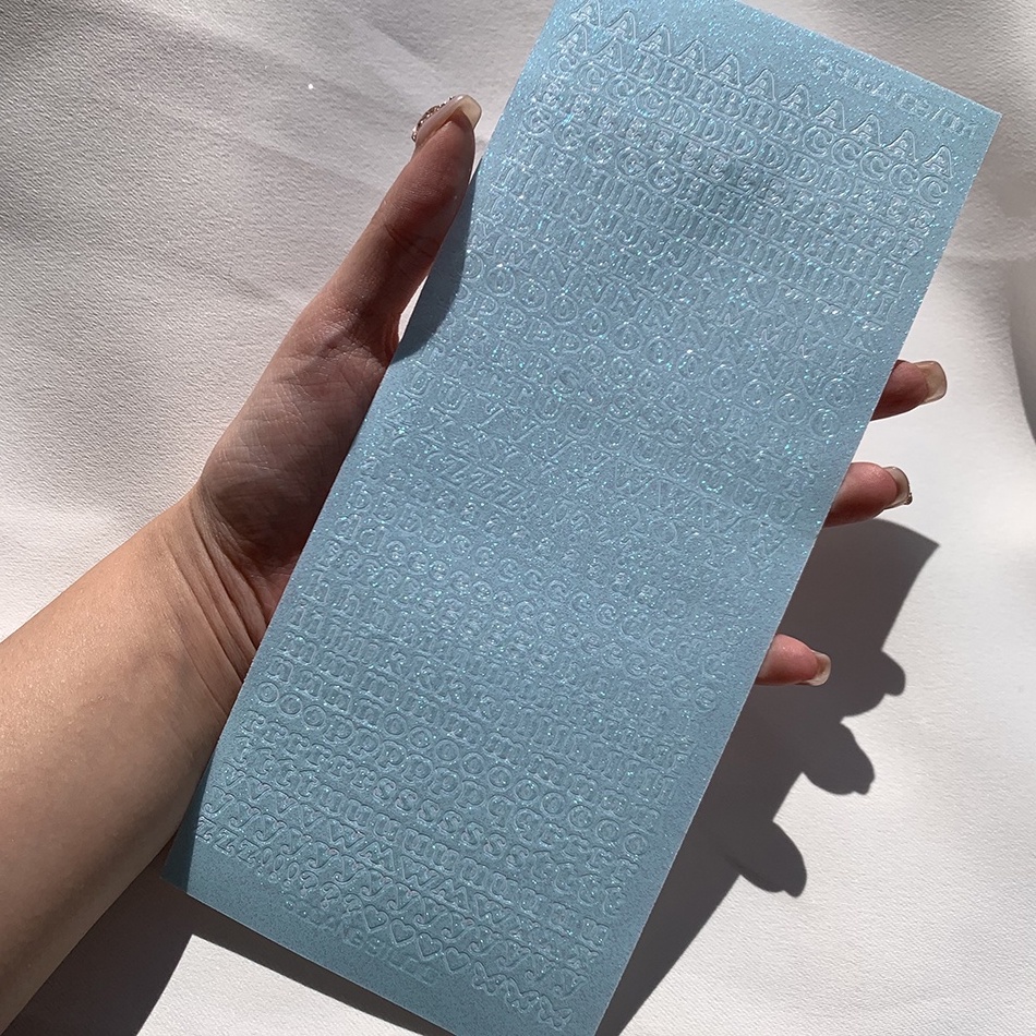 Miếng dán 001 6mm Sherbet hình bảng chữ cái màu holographic phong cách Hàn Quốc dễ thương dùng trang trí vật dụng DIY