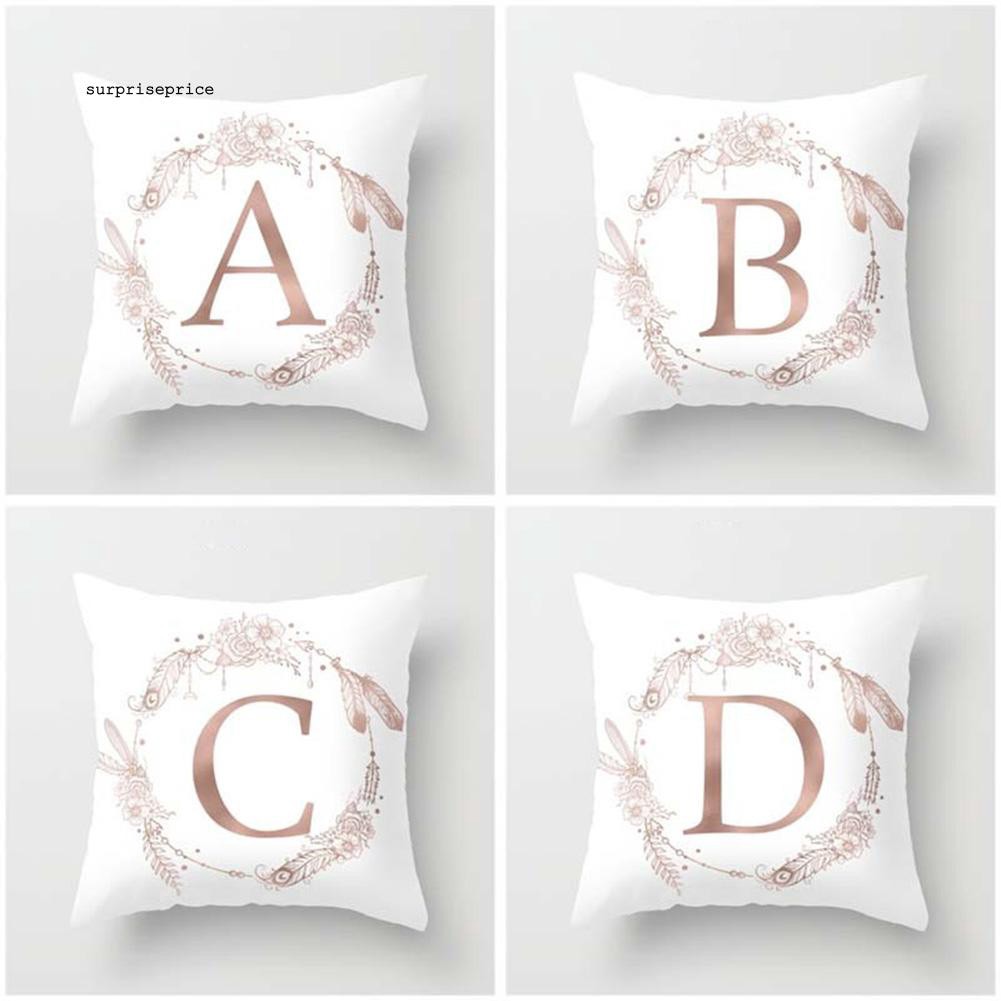 Bao bọc gối trang trí in hình hoa &amp; chữ cái