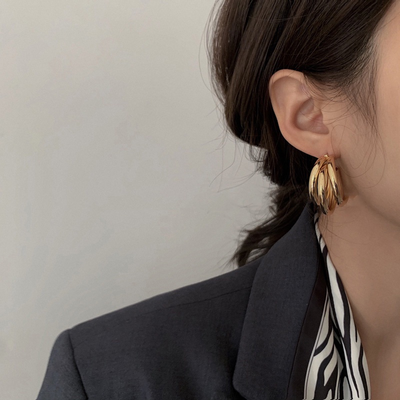 Bông Tai Nhiều Lớp Phong Cách hip-hop Sang Trọng Hợp Xu Hướng