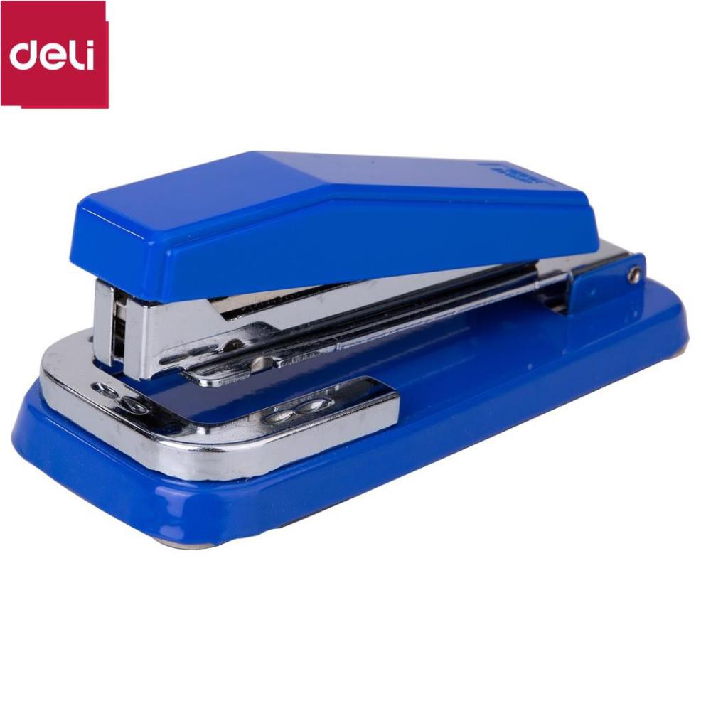 Dập ghim xoay chiều 25 trang Deli, Xám, Đen, Xanh dương - 1 cái E0414 [Deli]