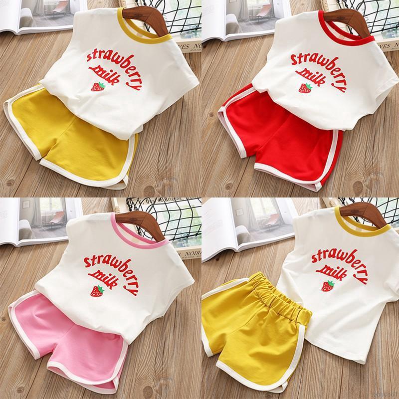 Set Áo Thun Tay Ngắn &amp; Quần Short Cho Bé Từ 1-6 Tuổi
