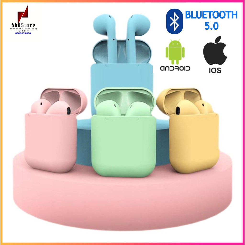 TAI NGHE Không Dây I12 Inpod Như Airpod Dùng Cho Iphone / Android - Pin Lâu - Âm Thanh Stereo