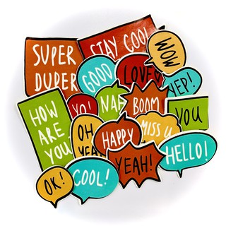 [Twins Plus] Sticker speech dán trang trí laptop, máy tính bỏ túi, vali, điện thoại, đàn ghita, hộp bút