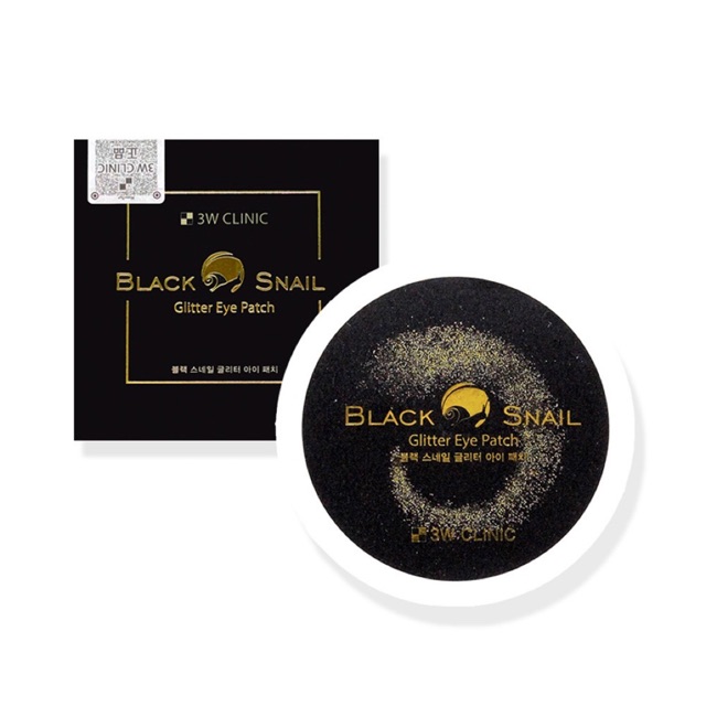 Mặt Nạ Đắp Mắt Chiết Xuất Dịch Nhầy Ốc Sên 3W Clinic Black Snail Glitter Eye Patch 90g/60 Sheets