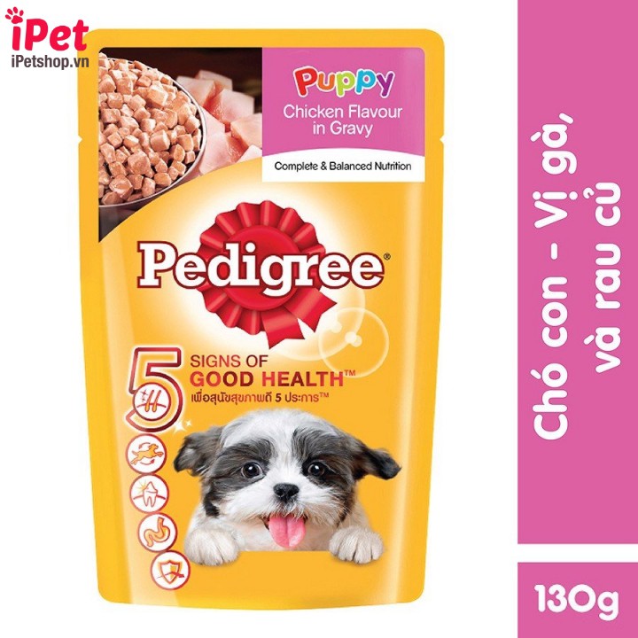 Pate Thức Ăn Mềm Cho Chó Con, Chó Lớn Pedigree Gói 130g - iPet Shop