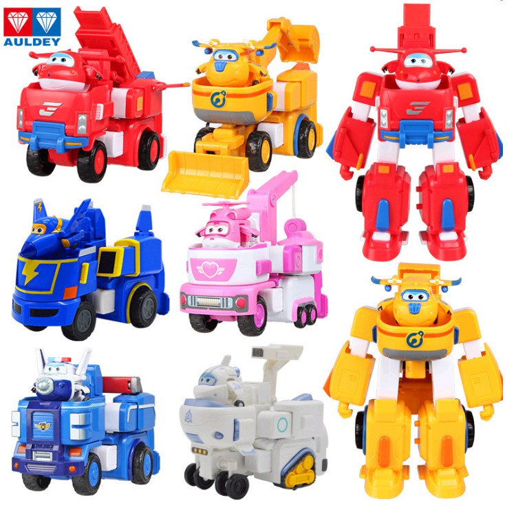 Super wings đội bay siêu đẳng máy bay mini và Robot biến hình cỡ lớn 1 nhân vật Jett Paul Donnie Dizzy