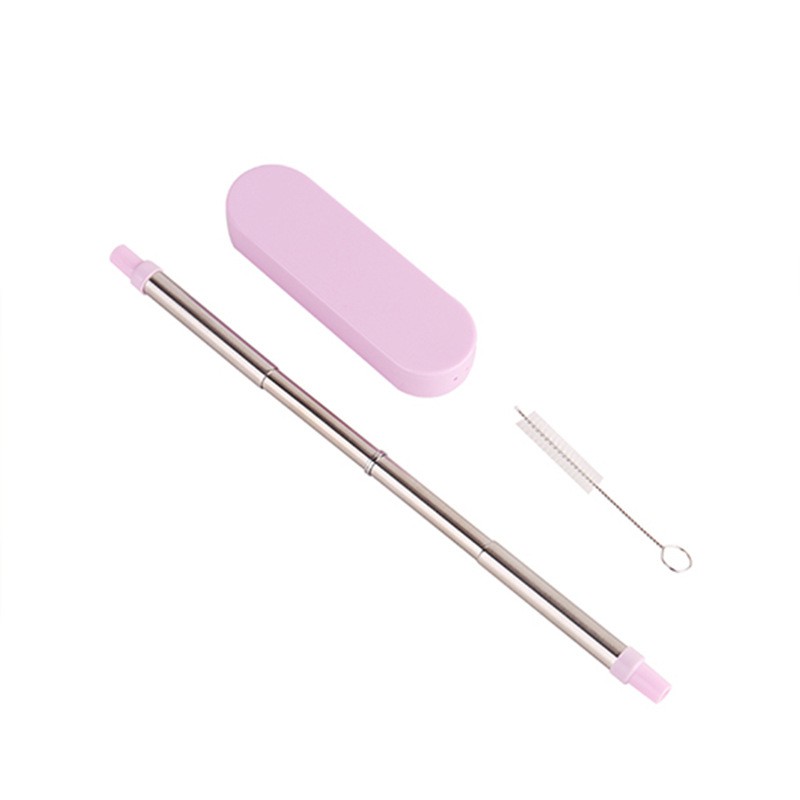 Collapsible Metal Straw 304 Stainless Steel Straw Telescopic Reusable Drinking Straw Convenient Collapsible Straw Final Straw With Plastic Case