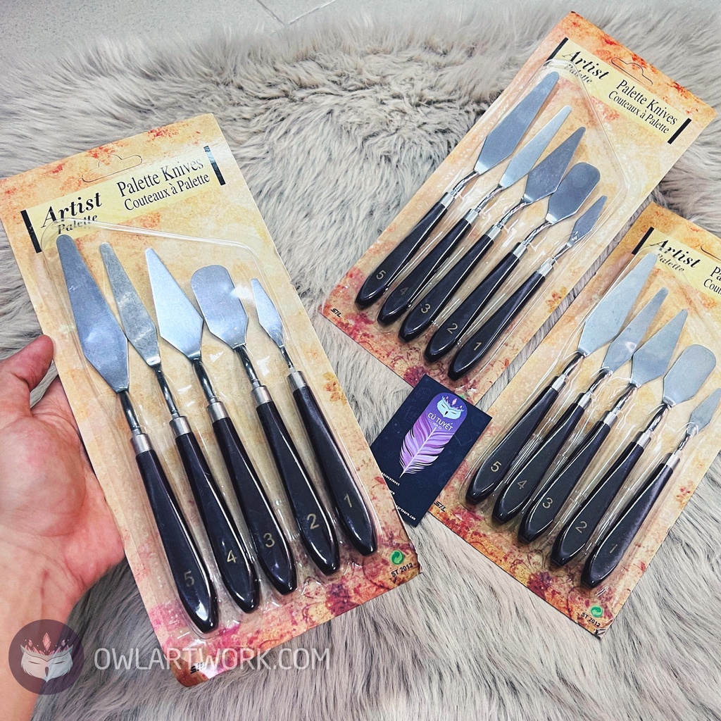 [CÚ TUYẾT] Bộ 5 Cây Bay Pha Màu Vẽ Tiện Dụng Palette Knives