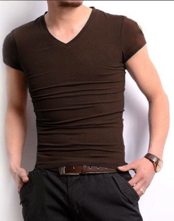 Áo thun cổ tim form body Áo thun nam
