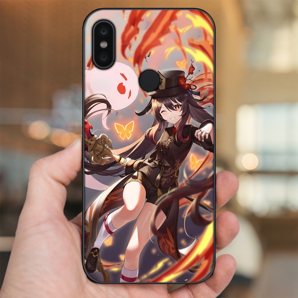 Ốp lưng Xiaomi Redmi S2 viền đen in hình Hutao Genshin Impact