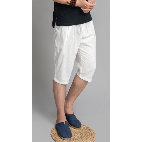 [XL - Màu trắng]  Quần short đũi cực mát vải xuất dư Rough