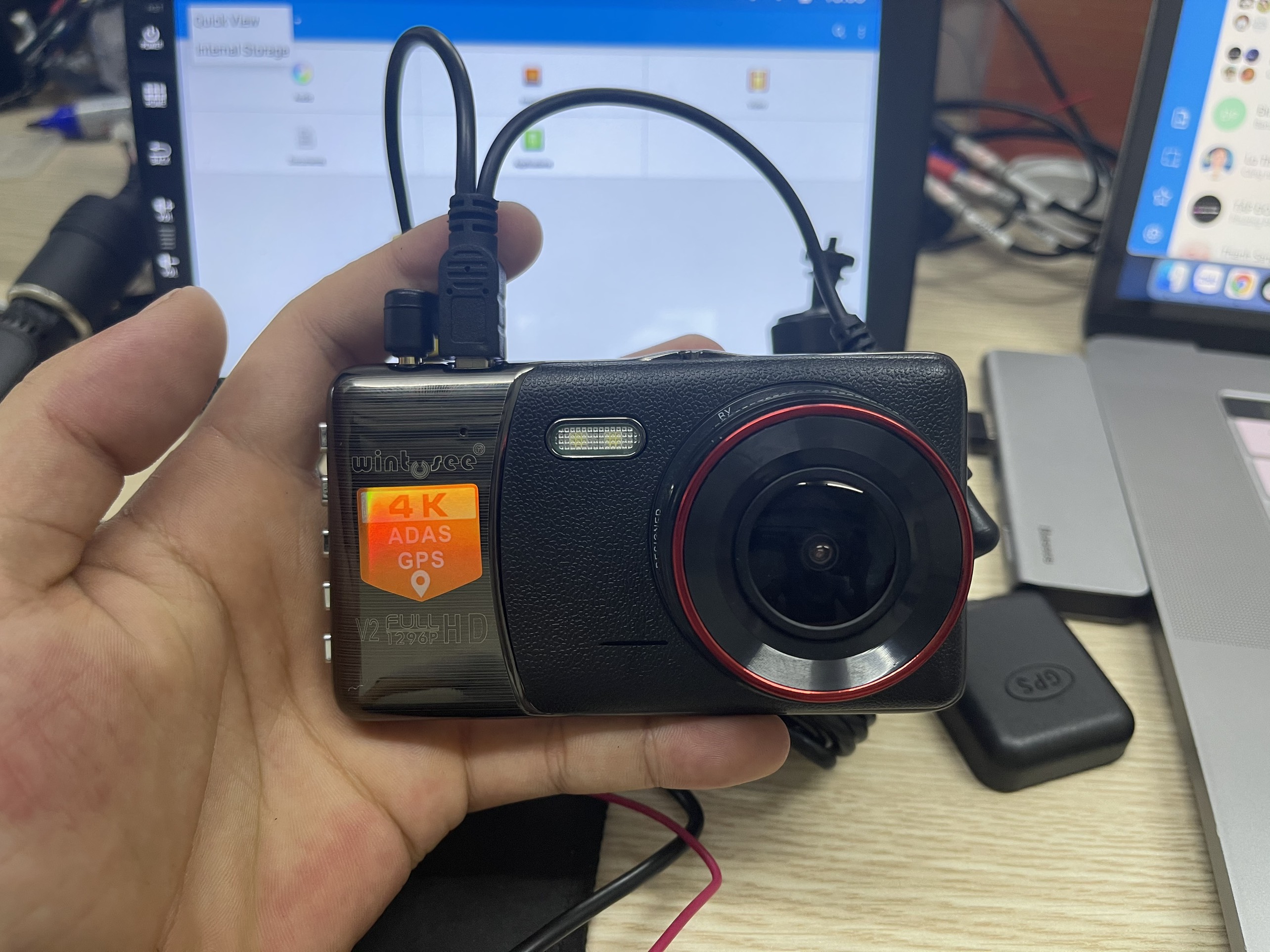 Camera Hành Trình Giá Rẻ Wintosee V2 Supper HD 1296 , tích hợp camera lùi GPS_ADAS cảnh báo làn đường-cảnh báo tốc độ