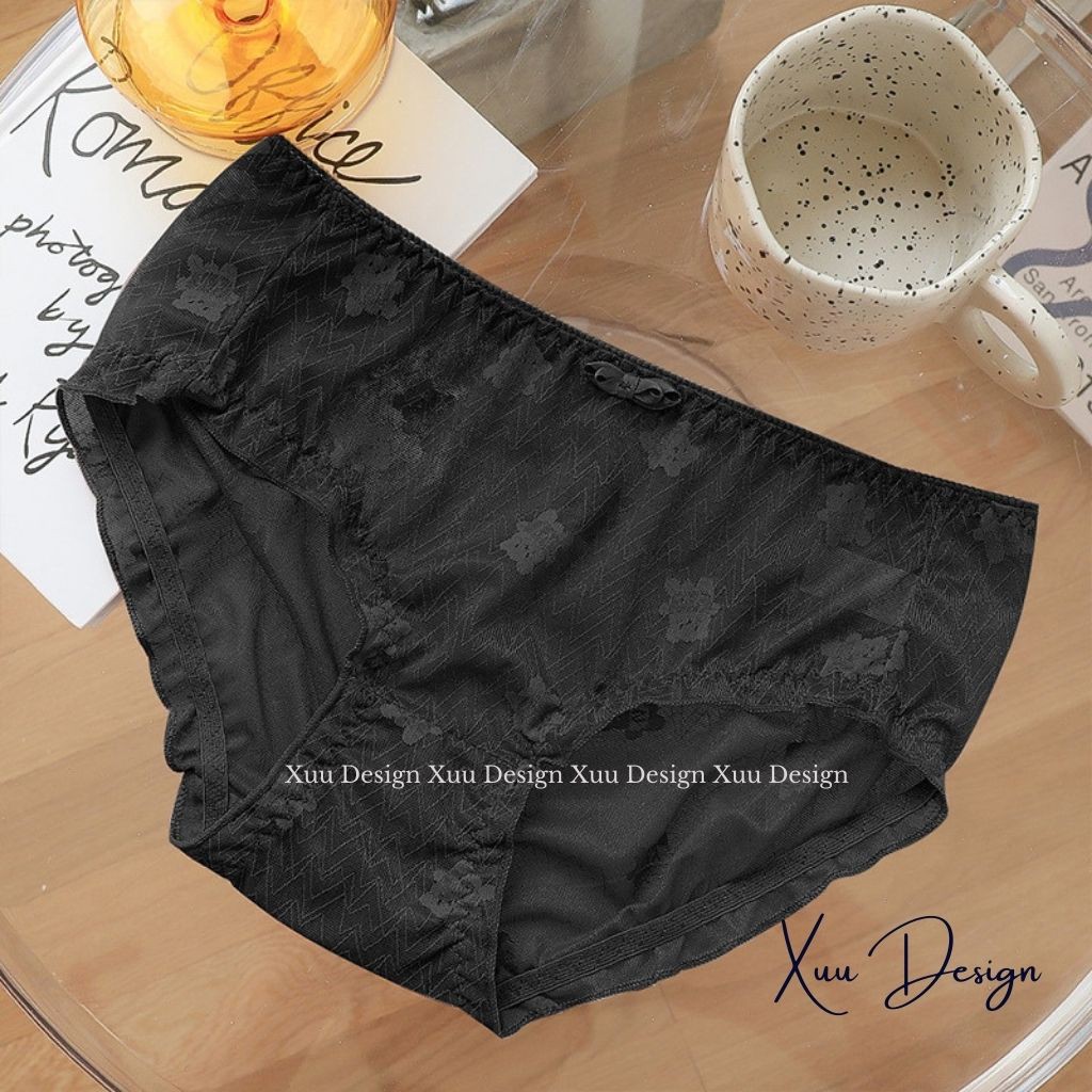 Quần lót ren sexy xuyên thấu đính nơ họa tiết gấu bear sexy gợi cảm - Wexuu Design QC51