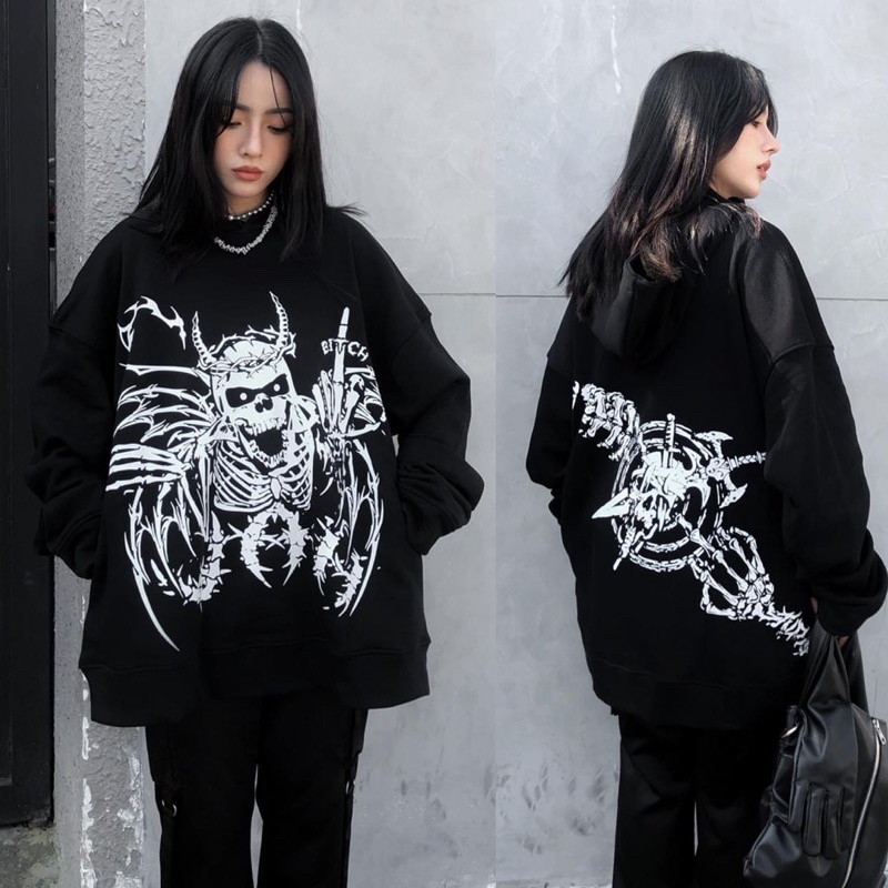 Áo hoodie nỉ bông vah/v3 form rộng unisex nam nữ