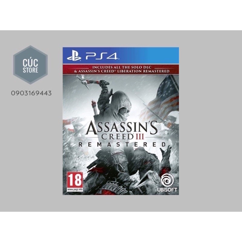 Đĩa chơi game PS4: Assassin's Creed 3 Remastered