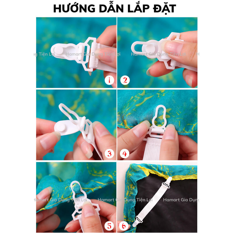 SET 4 Đai Kẹp Cố Định Ga Giường Dây Kẹp Giữ Ga Giường Chống Xê Dịch Góc Hiệu Quả Tiện Lợi