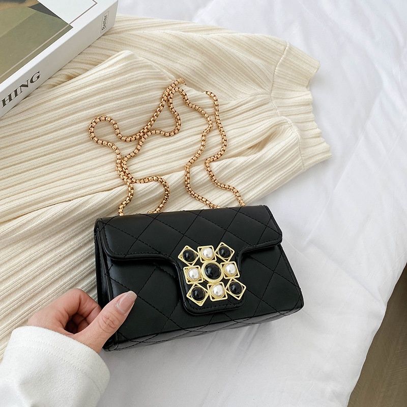 Túi xách IELGY phối dây xích họa tiết sọc thoi thiết kế đơn giản cho nữ