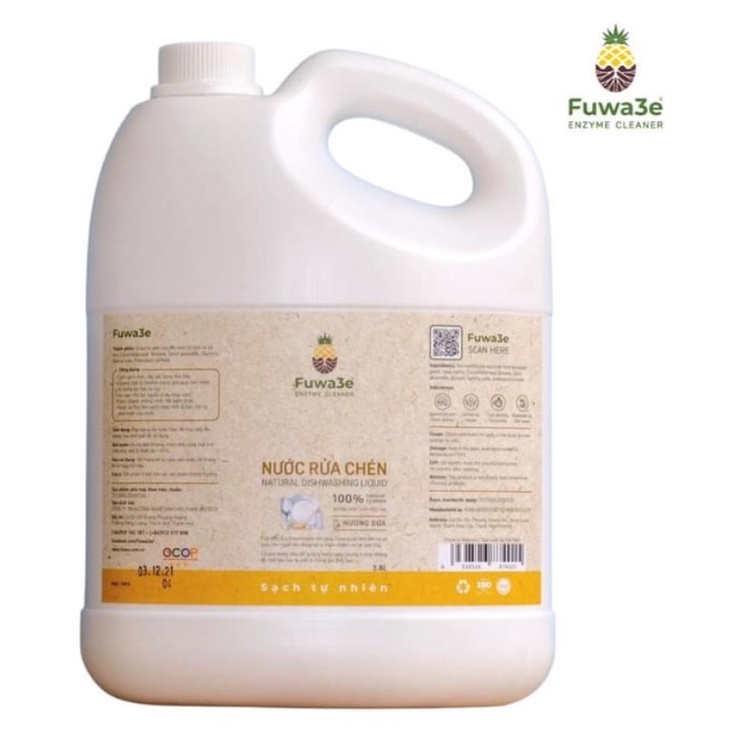 Nước rửa chén Fuwa3e 3,8 lit