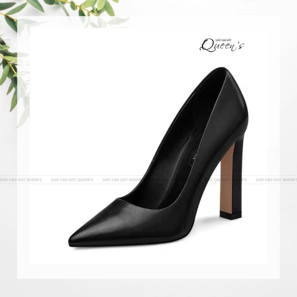 GIÀY gót bè vuông da lì, vân rắn cao 8-10cm, sang êm chân