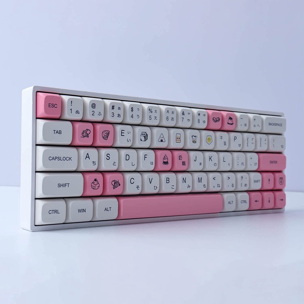 GMK Strawberry Milk Cake Keycaps 137 Phím PBT Thuốc nhuộm-Thăng hoa Keycaps XDA Hồ sơ Nhật Bản Keycaps cho Cherry Gateron MX Công tắc bàn phím cơ