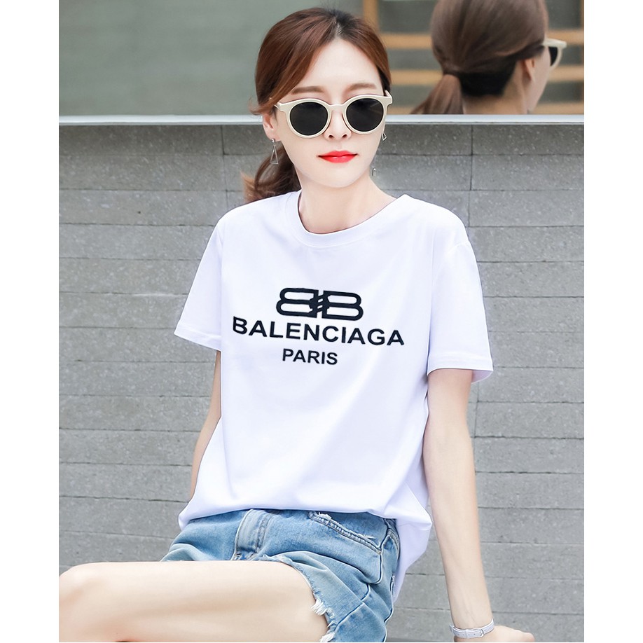 Áo thun thái nữ form rộng in chữ