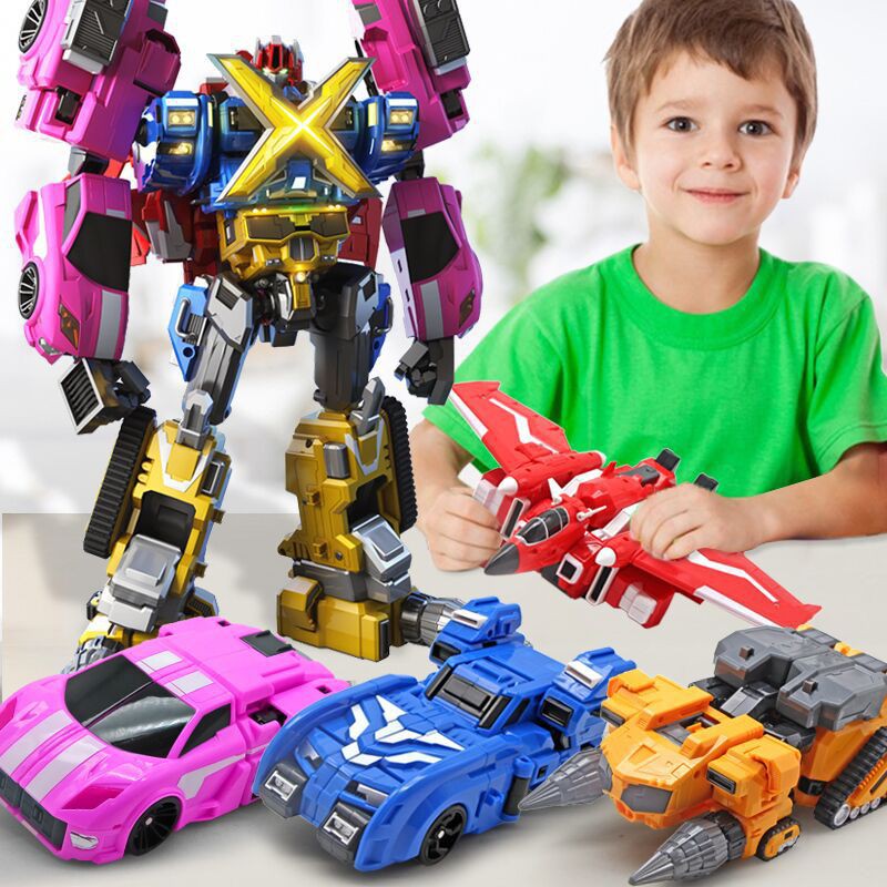 5in 1 Miniforce X Lucybot Lucy Bot Ranger Transformer Machine Car Robot Toys Mô hình đồ chơi robot biến hình