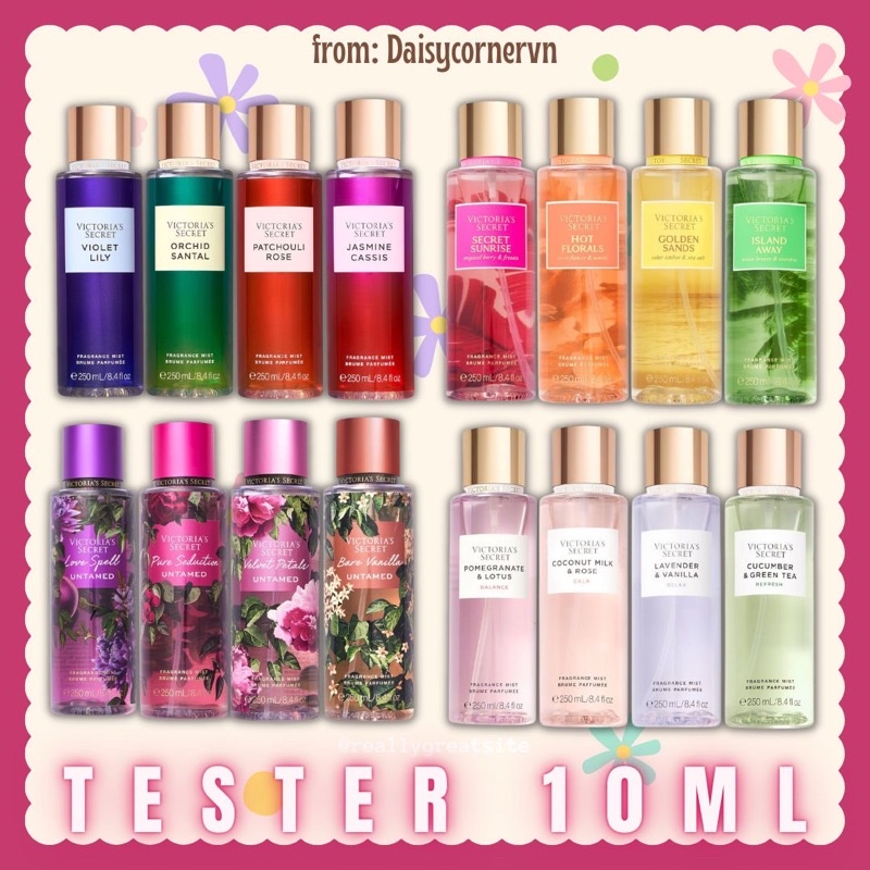 [10ml_Link 4/7] Xịt thơm Body Mist Victoria’s Secret tổng hợp 10ml nhiều mùi