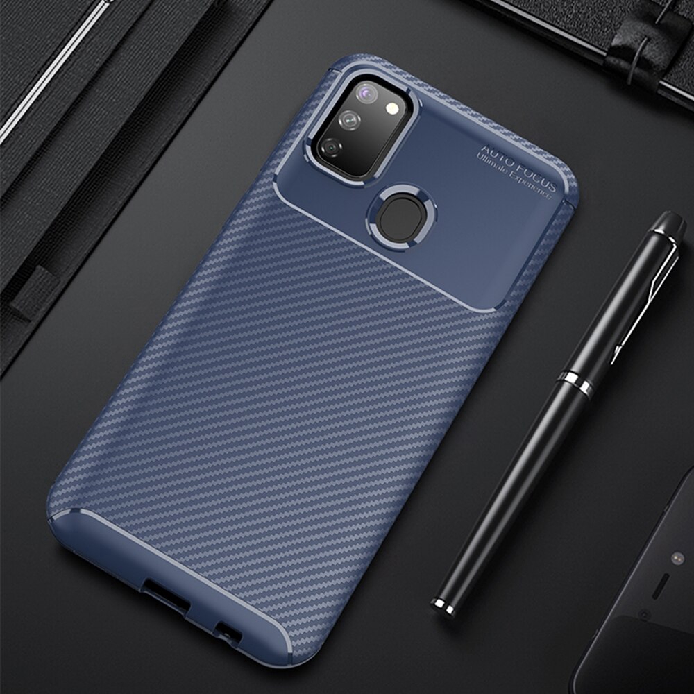 Samsung Galaxy M31 Case Luxury Carbon Fiber Cover Shockprood Phone Case Cover Full Protection Bumper